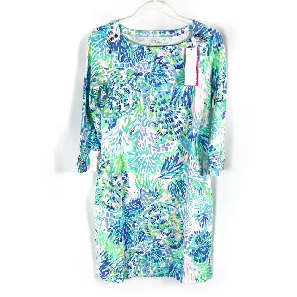 Lilly Pulitzer UPF 50+ Sophie Dress Shell of A Party Print Buttons‎ Size S - Picture 2 of 9
